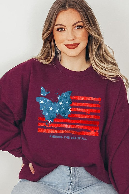 Akira USA Flag Graphic Sweatshirt