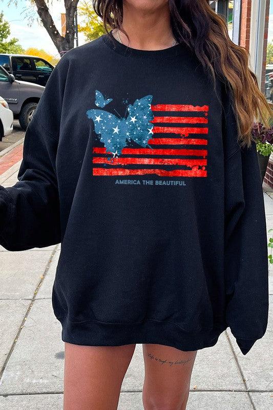 Akira USA Flag Graphic Sweatshirt