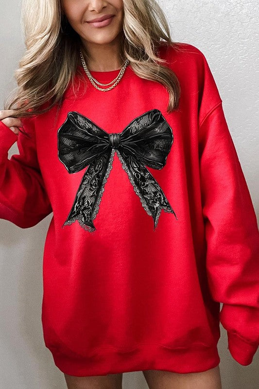 Coquette Bow Graphic Sweatshirt