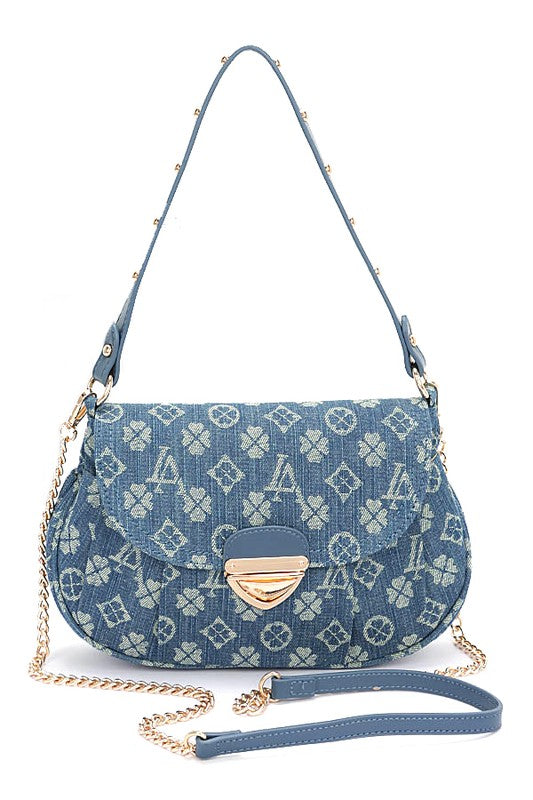 Victoria Denim Shoulder Bag