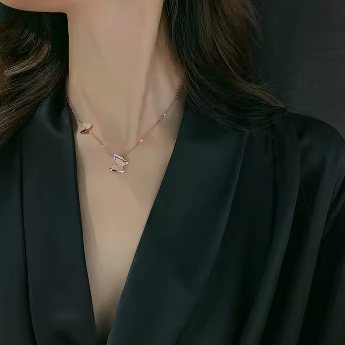 Double Butterfly Necklace