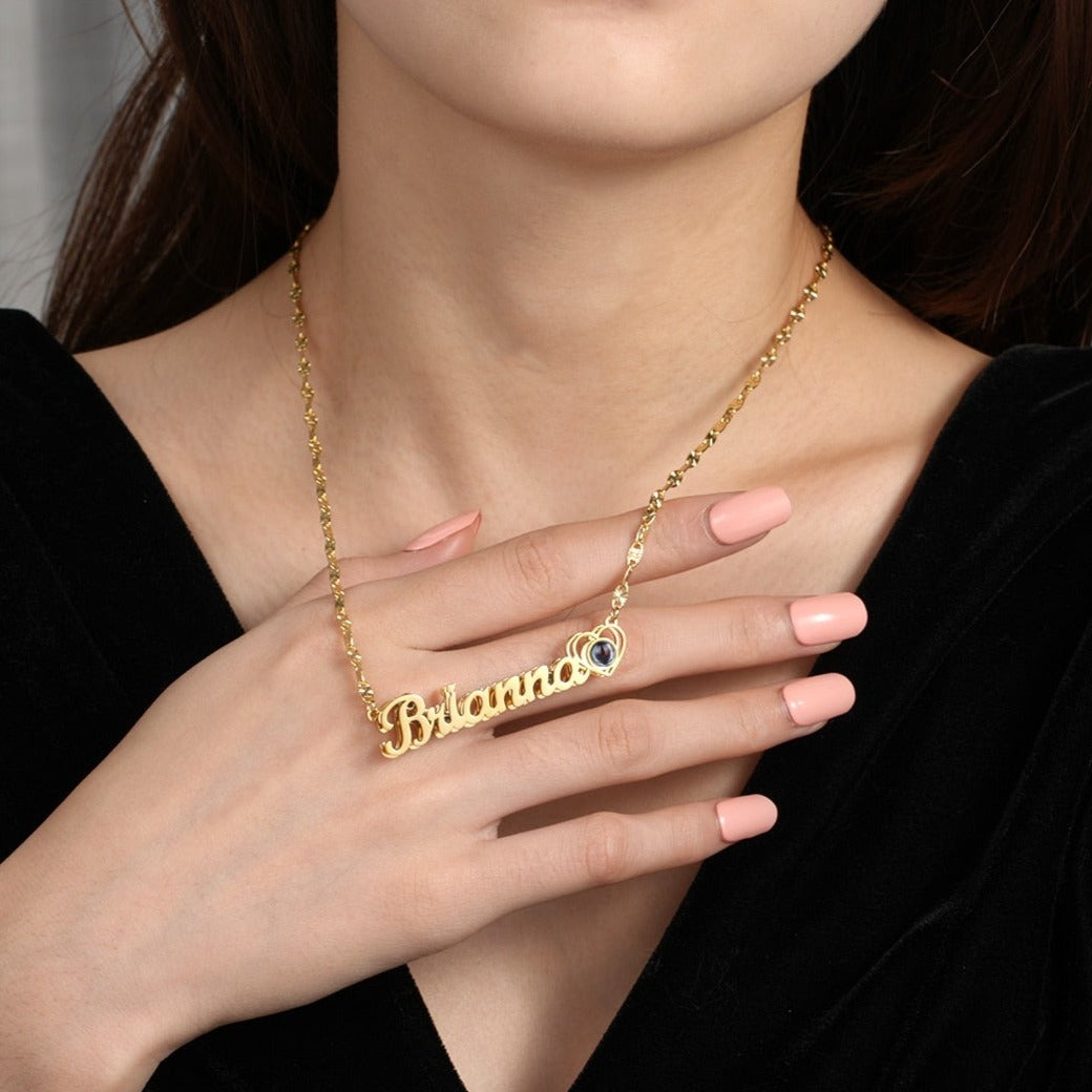 Custom Name Projection Photo Necklace Style ER88