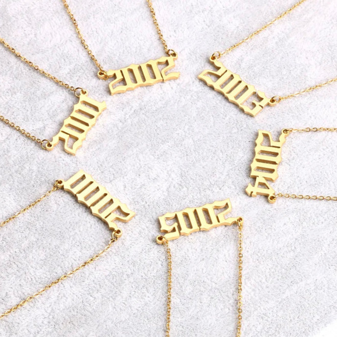 Custom Number Year Necklace Style ER43
