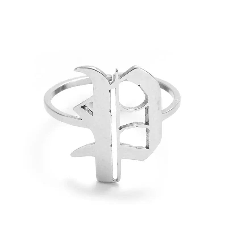 Custom Initial Ring Old English Style ER151