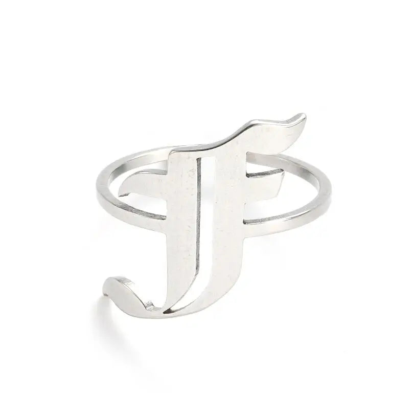 Custom Initial Ring Old English Style ER151