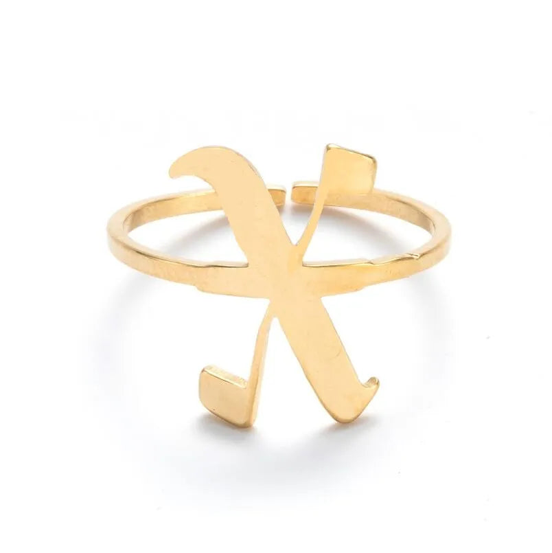Custom Initial Ring Old English Style ER151