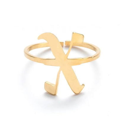 Custom Initial Ring Old English Style ER151