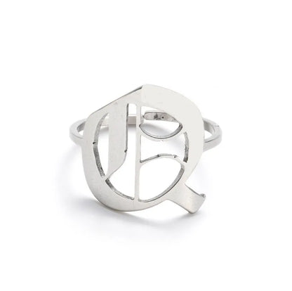 Custom Initial Ring Old English Style ER151
