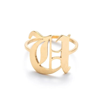 Custom Initial Ring Old English Style ER151