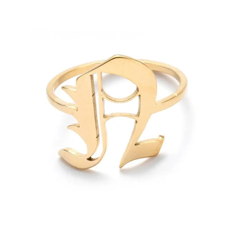Custom Initial Ring Old English Style ER151