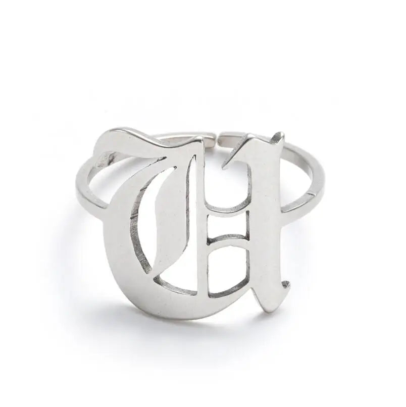 Custom Initial Ring Old English Style ER151