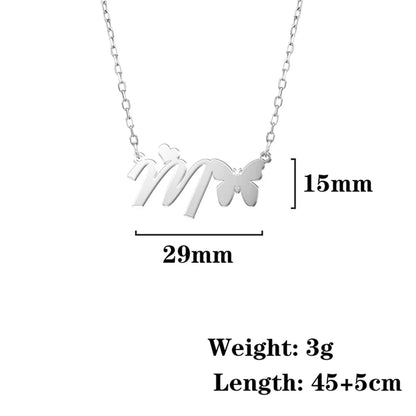Butterfly Initial Necklace