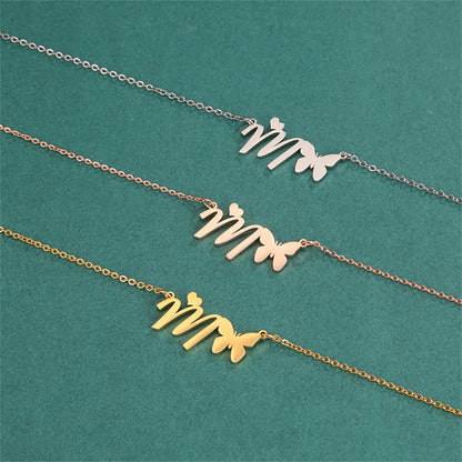 Butterfly Initial Necklace