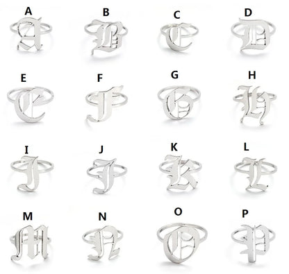 Custom Initial Ring Old English Style ER151