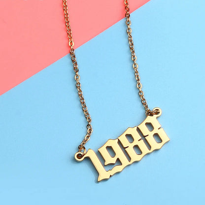 Custom Number Year Necklace Style ER43
