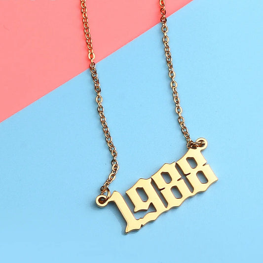 Custom Number Year Necklace Style ER43