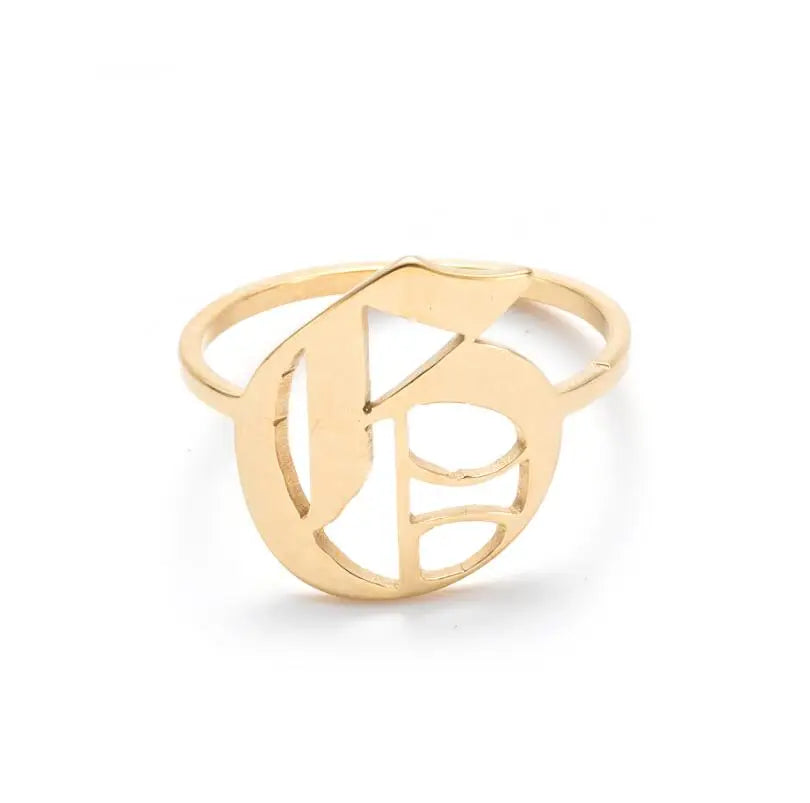 Custom Initial Ring Old English Style ER151