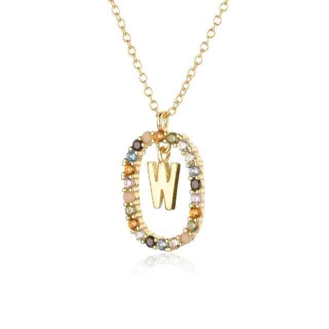 Custom Initial Colors Necklace Style ER136