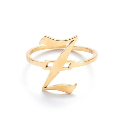 Custom Initial Ring Old English Style ER151