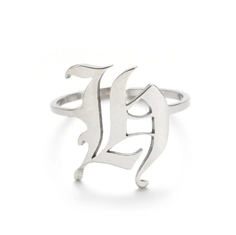 Custom Initial Ring Old English Style ER151