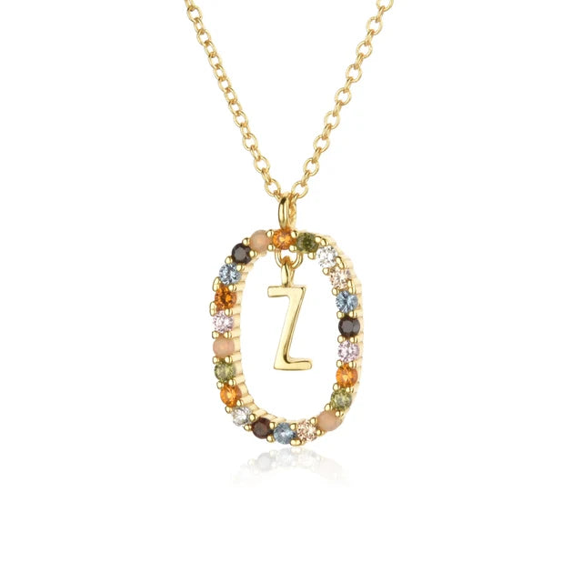 Custom Initial Colors Necklace Style ER136