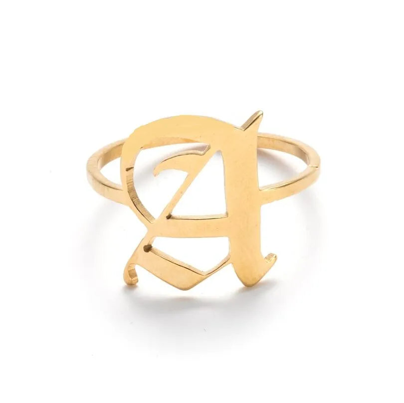 Custom Initial Ring Old English Style ER151