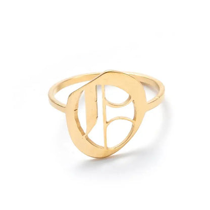 Custom Initial Ring Old English Style ER151