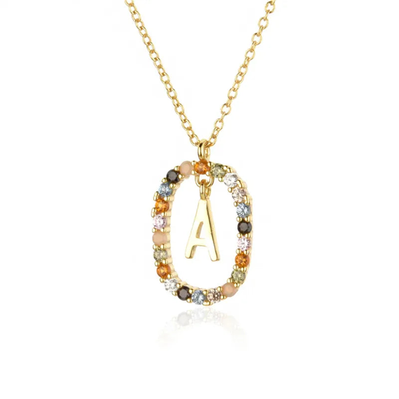Custom Initial Colors Necklace Style ER136