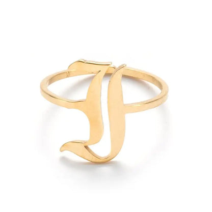 Custom Initial Ring Old English Style ER151