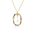 Custom Initial Colors Necklace Style ER136