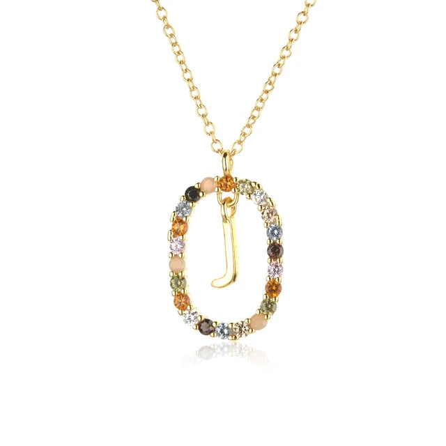 Custom Initial Colors Necklace Style ER136