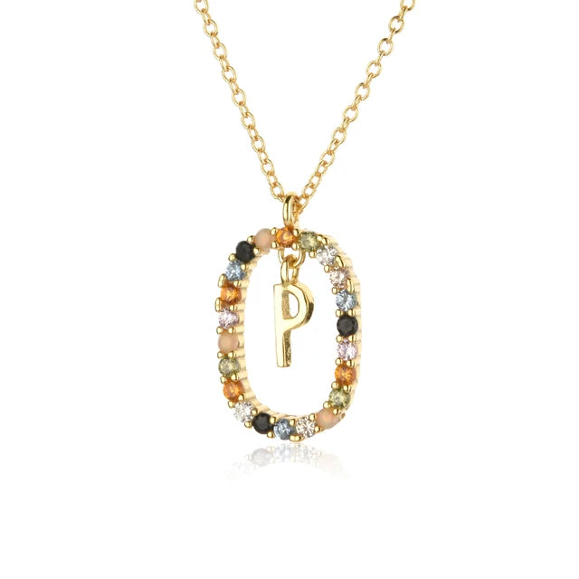 Custom Initial Colors Necklace Style ER136
