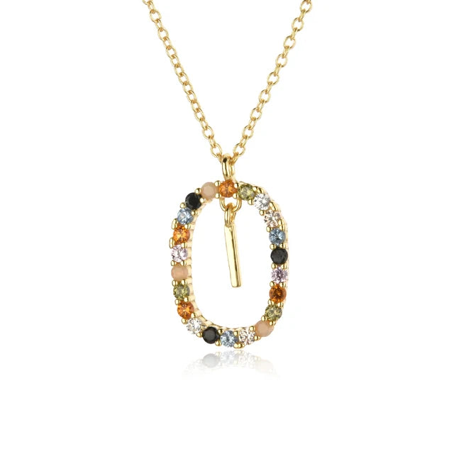 Custom Initial Colors Necklace Style ER136