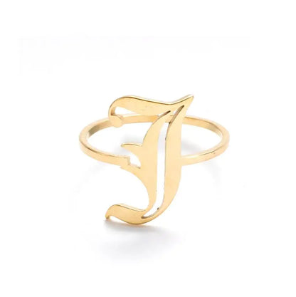 Custom Initial Ring Old English Style ER151