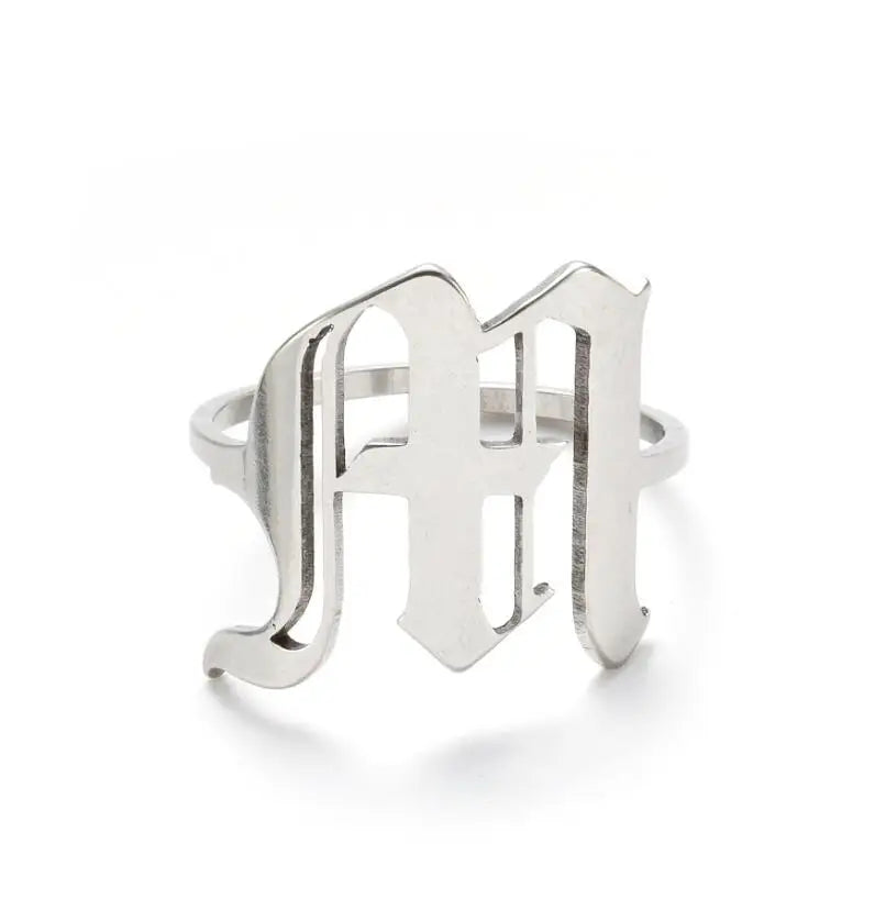Custom Initial Ring Old English Style ER151