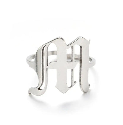 Custom Initial Ring Old English Style ER151