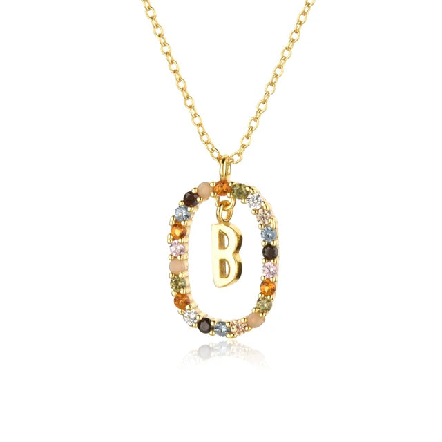 Custom Initial Colors Necklace Style ER136