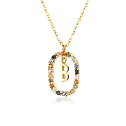 Custom Initial Colors Necklace Style ER136