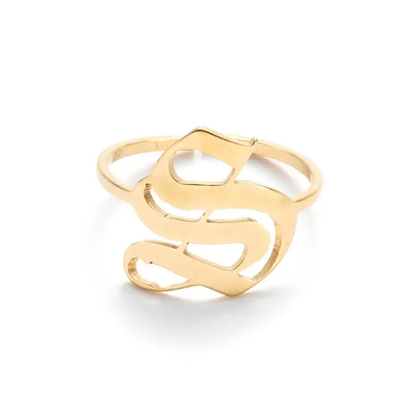 Custom Initial Ring Old English Style ER151