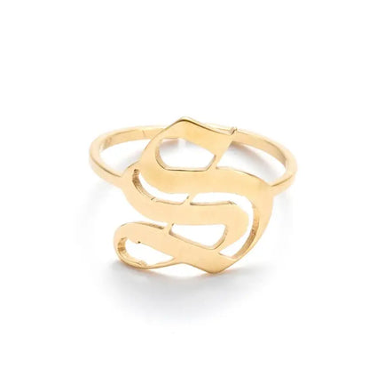 Custom Initial Ring Old English Style ER151