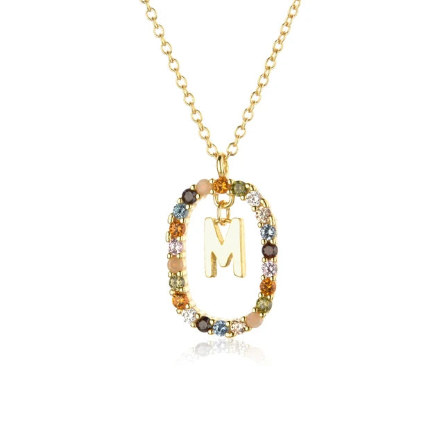 Custom Initial Colors Necklace Style ER136