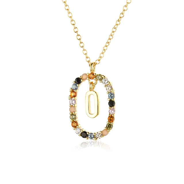 Custom Initial Colors Necklace Style ER136