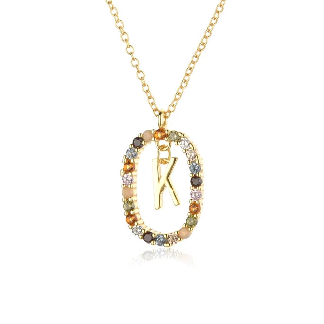 Custom Initial Colors Necklace Style ER136
