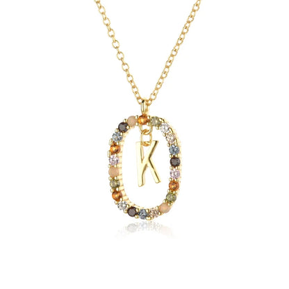 Custom Initial Colors Necklace Style ER136