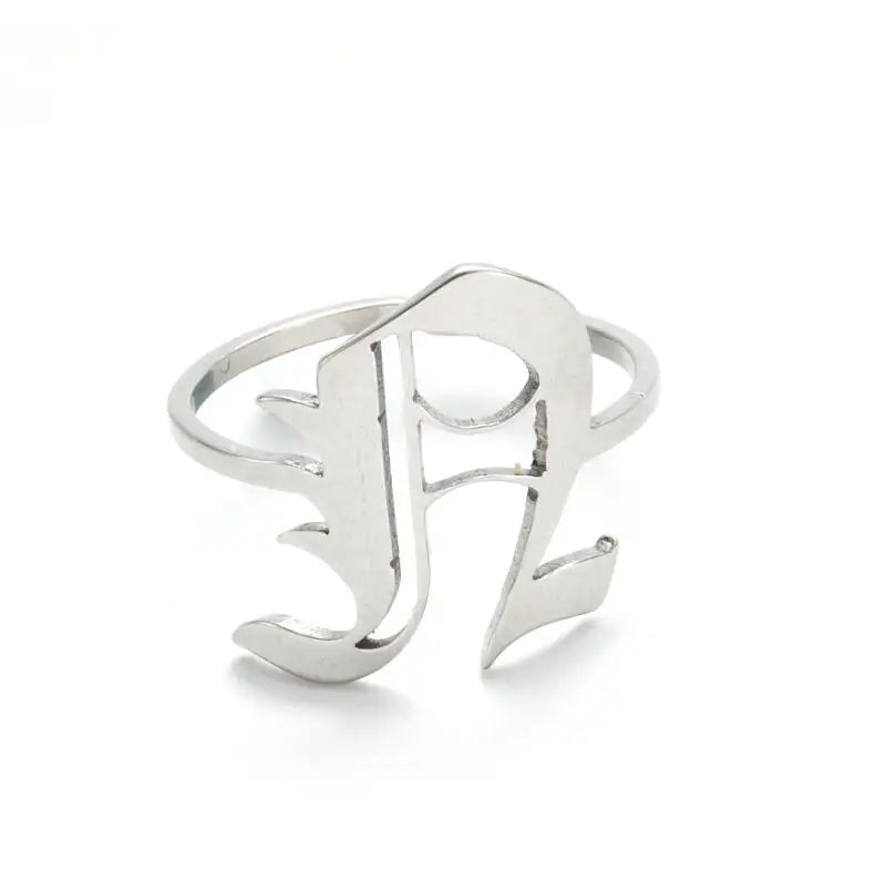 Custom Initial Ring Old English Style ER151