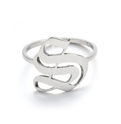 Custom Initial Ring Old English Style ER151