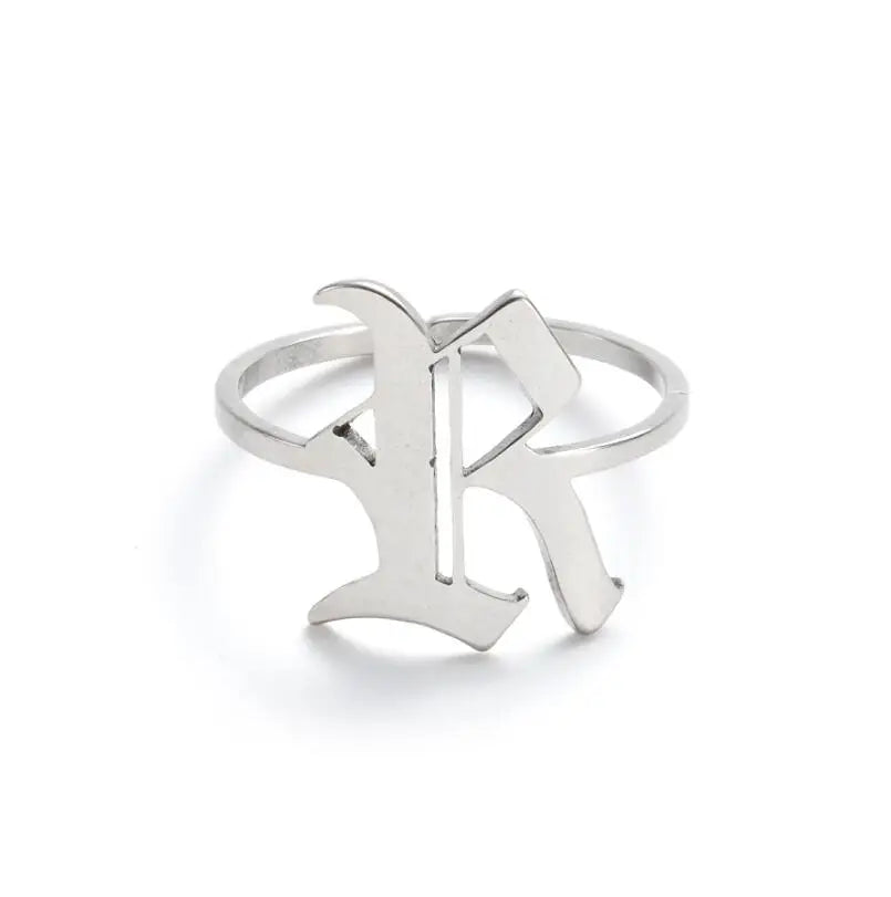 Custom Initial Ring Old English Style ER151