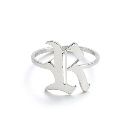 Custom Initial Ring Old English Style ER151