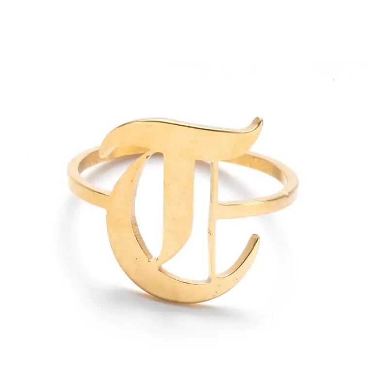 Custom Initial Ring Old English Style ER151