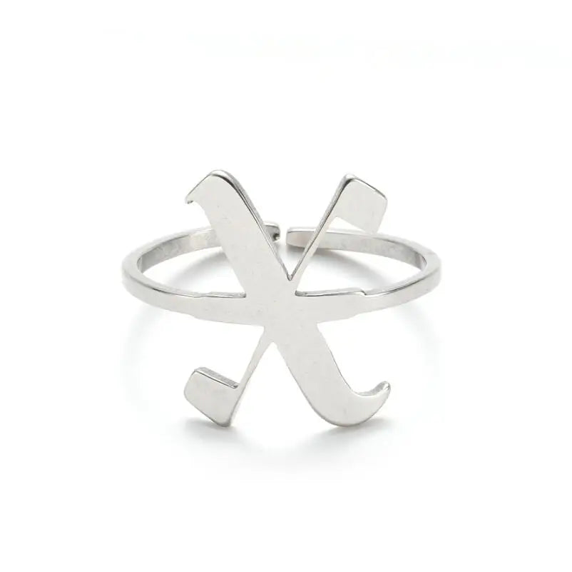 Custom Initial Ring Old English Style ER151